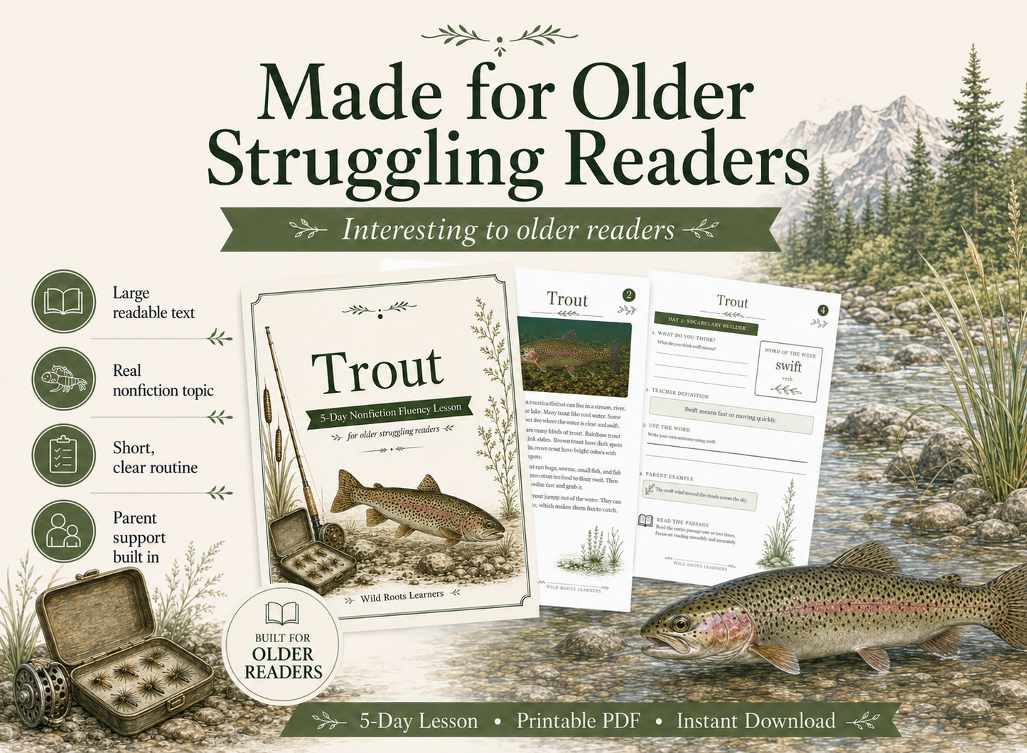 Trout 5-Day Reading Fluency Lesson